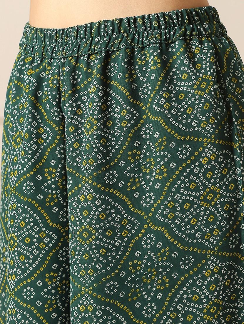 women bandhani printed v neck kurta palazzo set - 22052918 - Standard Image - 5