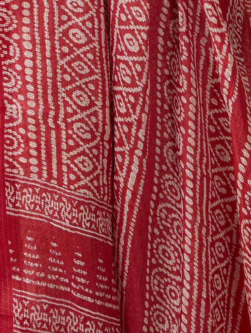 globus women red halter neck solid a-line kurta with pants & printed dupatta festive set - 22052924 -  Standard Image - 5