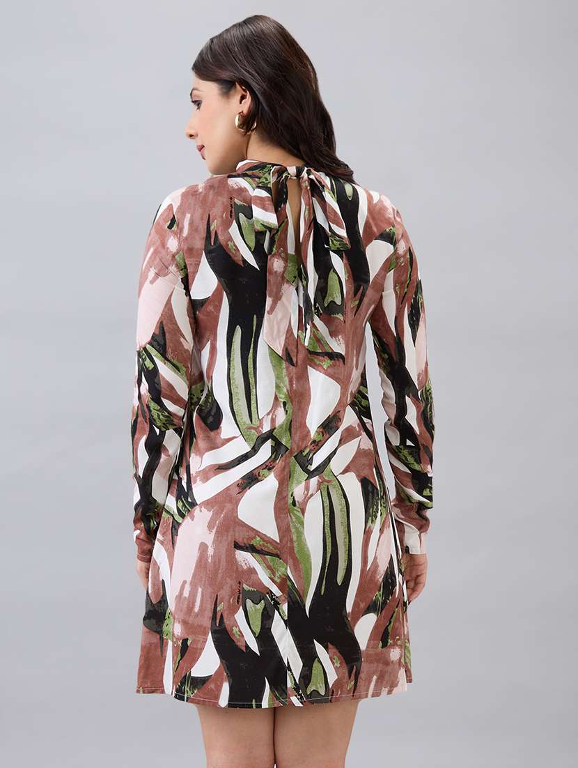 women printed long sleeve sheath dress - 22052961 - Standard Image - 3