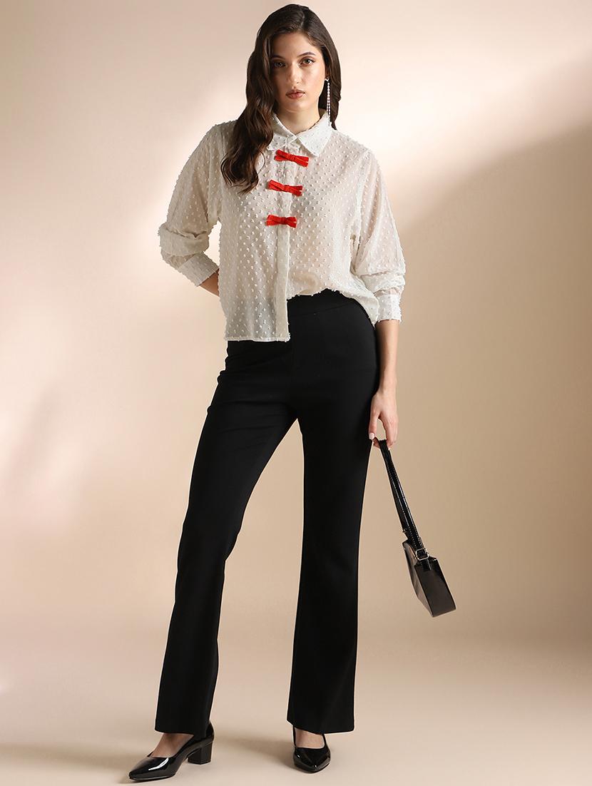 women self designed collared long sleeve shirt - 22052979 - Standard Image - 3