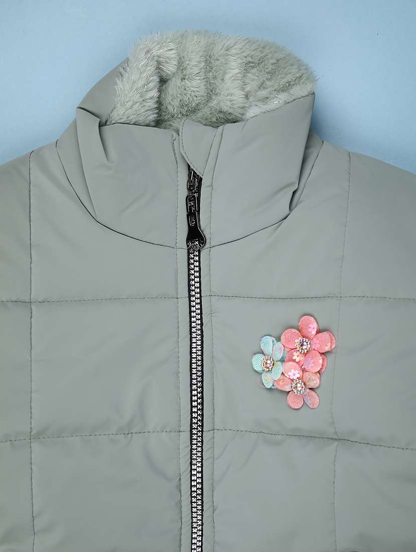 kids solid long sleeve quilted jacket - 22053182 -  Standard Image - 3