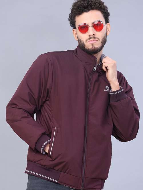men solid long sleeve reversible bomber jacket - 22053243 -  Standard Image - 0
