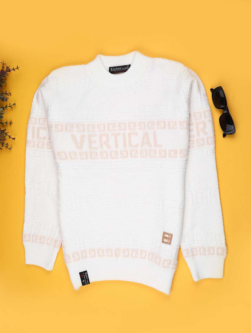 boys self designed long sleeve sweater