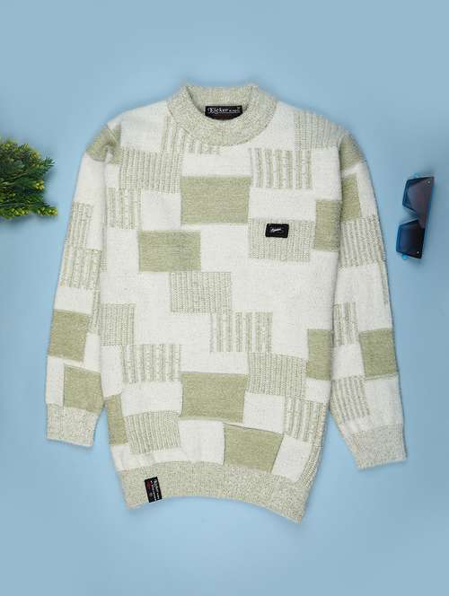 boys self design long sleeve sweater - 22053347 -  Standard Image - 0