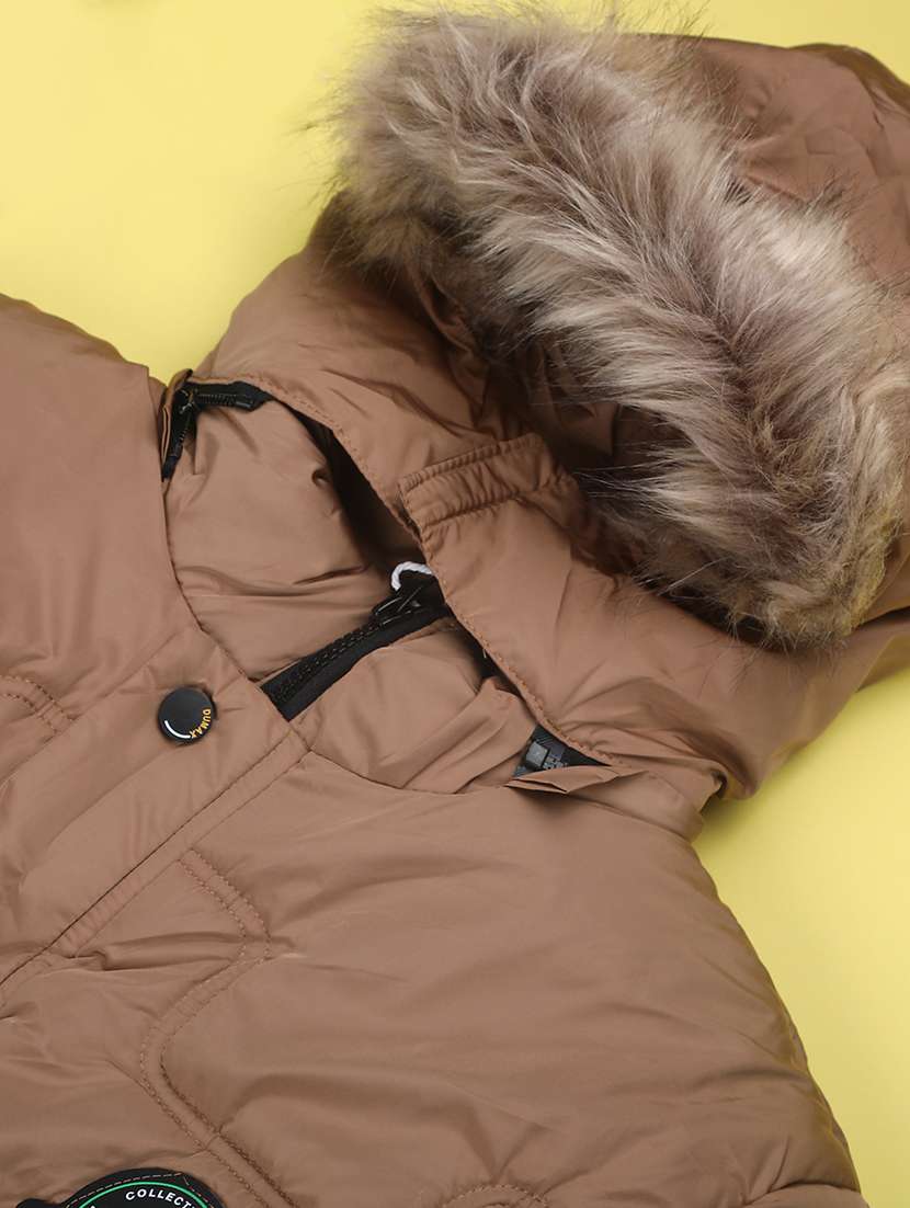 boys solid long sleeve hooded quilted jacket - 22053432 -  Standard Image - 3