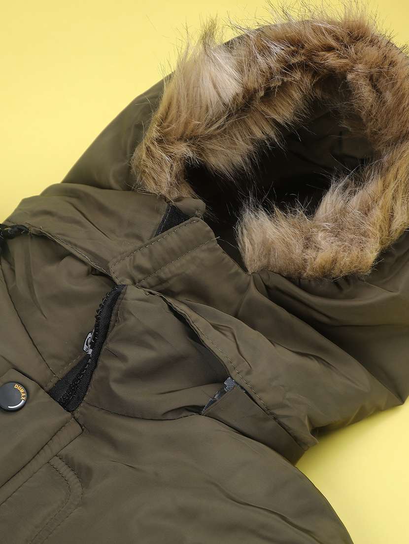 boys solid long sleeve hooded quilted jacket - 22053433 -  Standard Image - 3