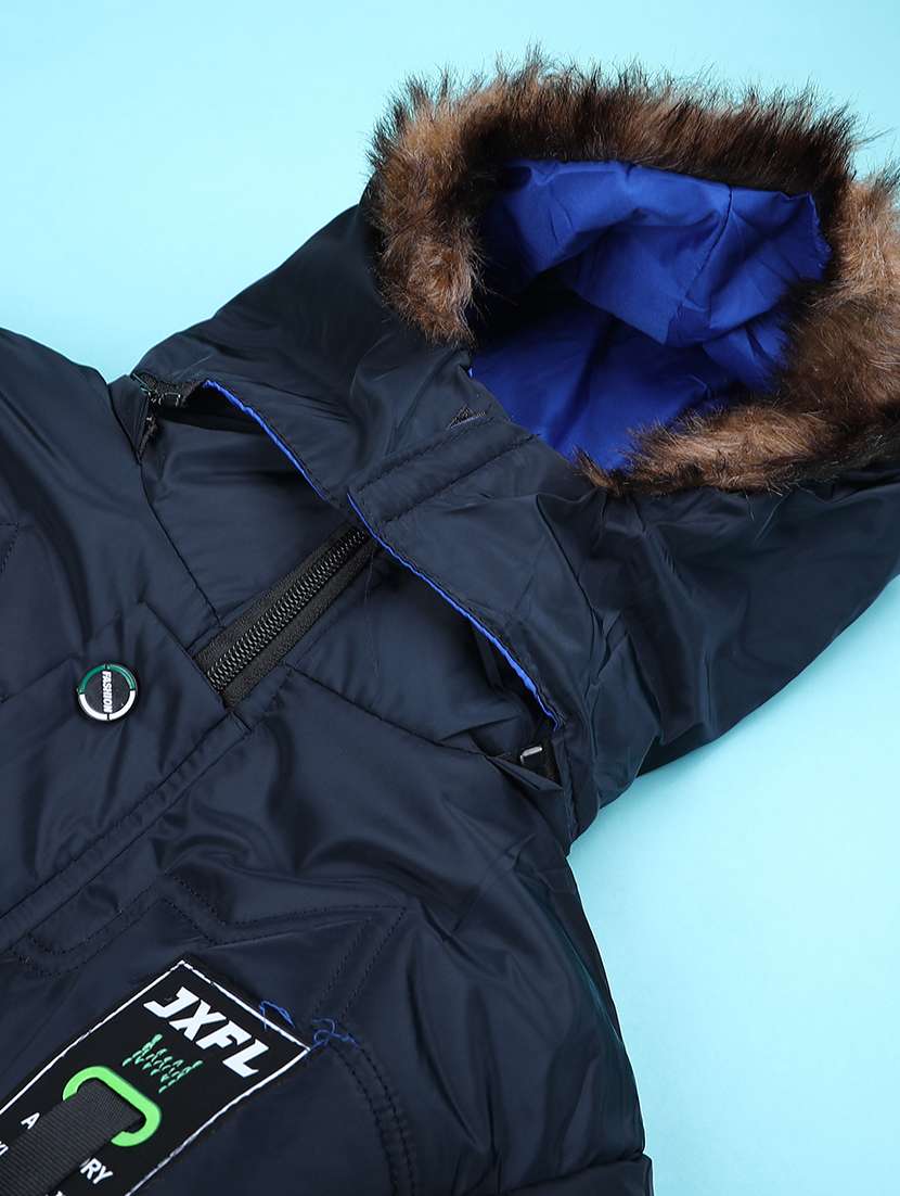 boys solid long sleeve hooded quilted jacket - 22053448 -  Standard Image - 3