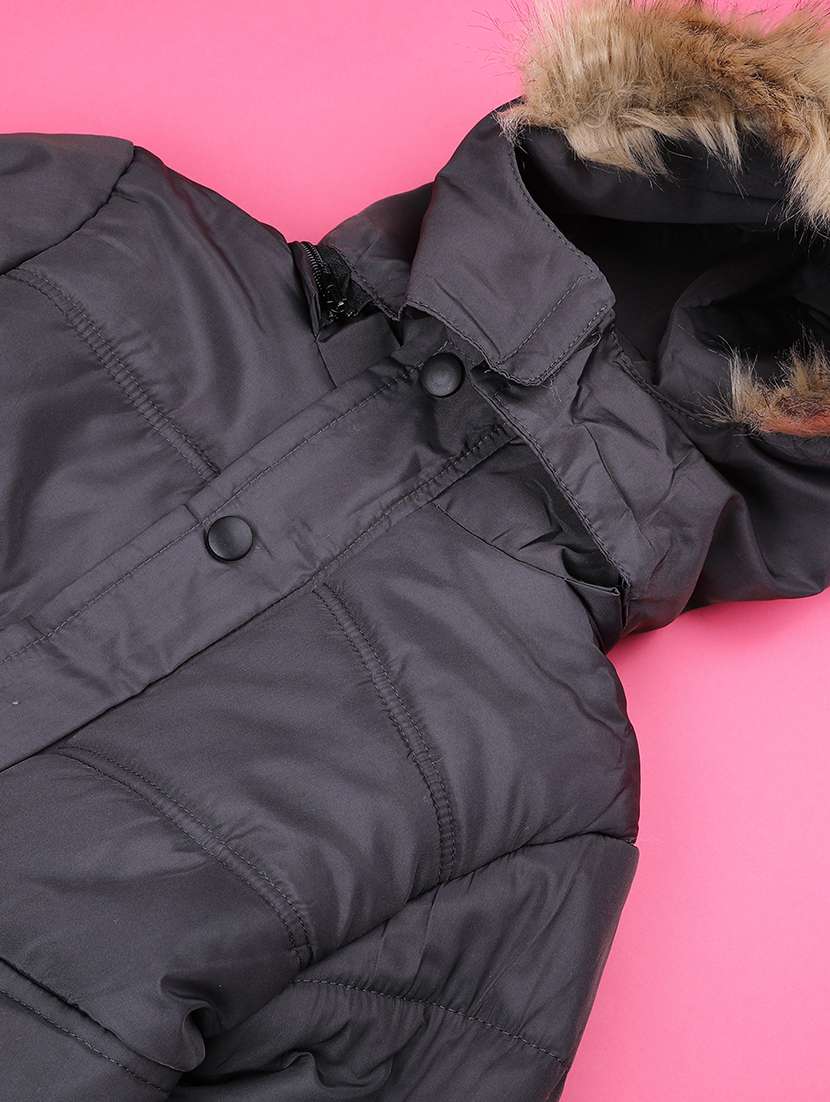 boys solid long sleeve hooded quilted jacket - 22053449 -  Standard Image - 3