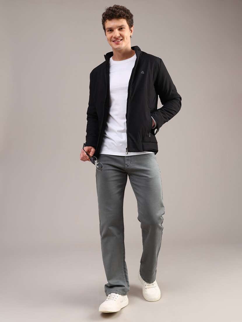 men solid long sleeve insulator bomber jacket - 22053469 -  Standard Image - 5