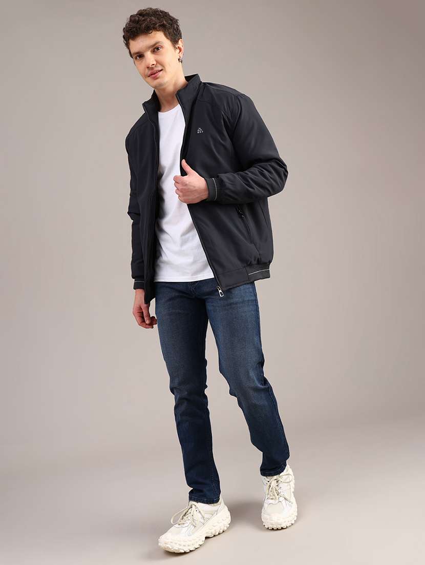 men solid long sleeve insulator bomber jacket - 22053470 -  Standard Image - 5