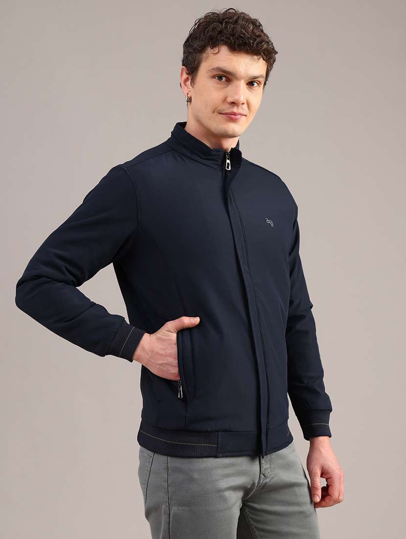 men solid long sleeve insulator bomber jacket - 22053508 -  Standard Image - 3
