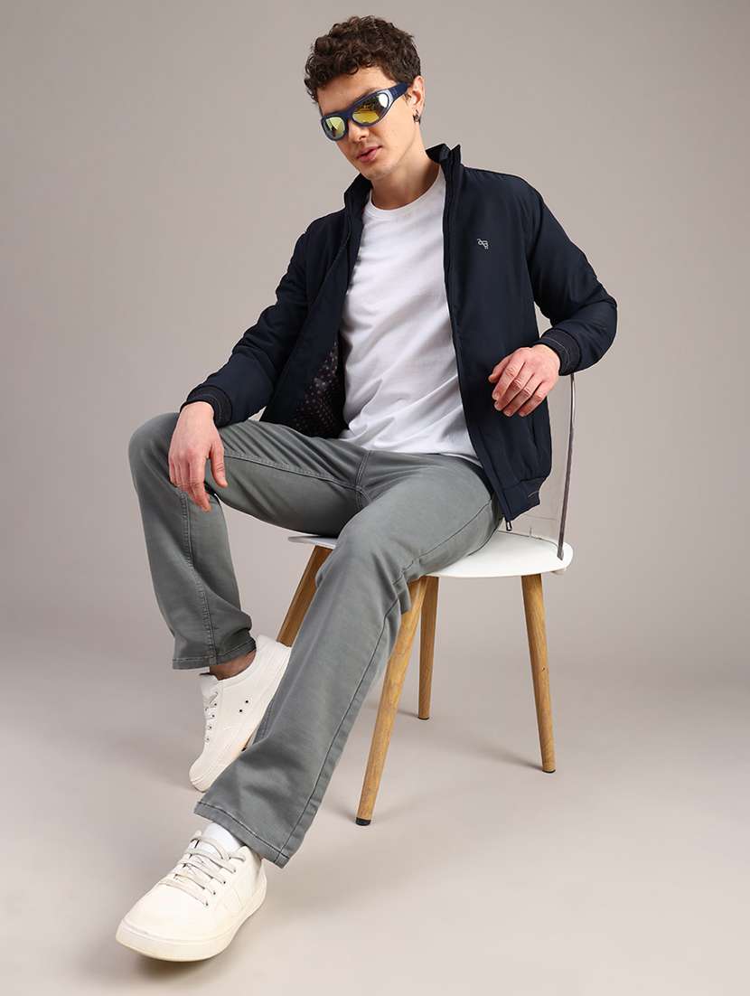 men solid long sleeve insulator bomber jacket - 22053508 -  Standard Image - 5