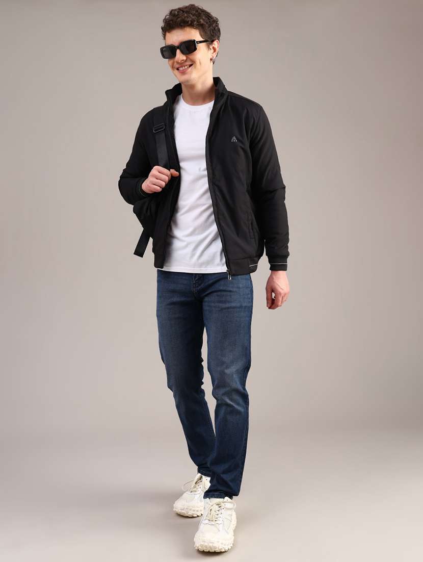 men solid long sleeve insulator bomber jacket - 22053511 -  Standard Image - 5