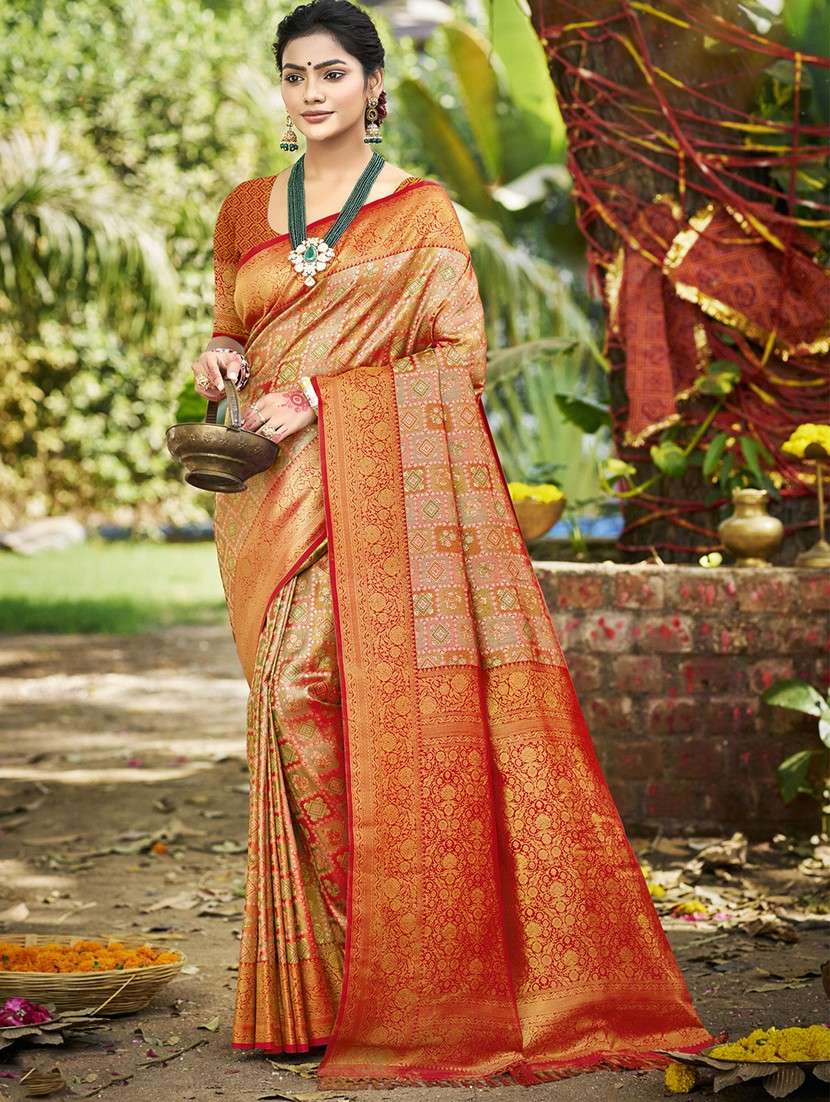 women self design bordered saree with blouse