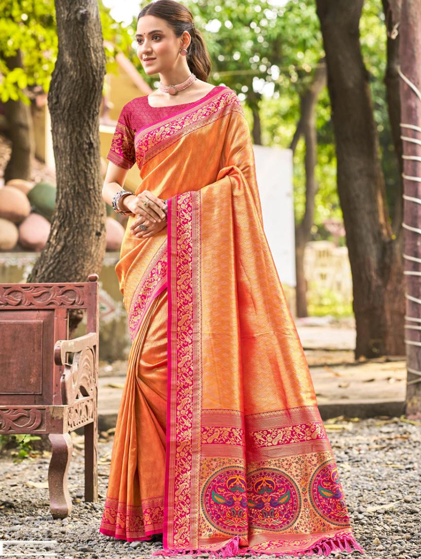 women self design kanjivaram saree with blouse - 22053726 -  Zoom Image - 0