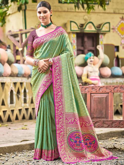 women self design kanjivaram saree with blouse - 22053727 -  Standard Image - 0