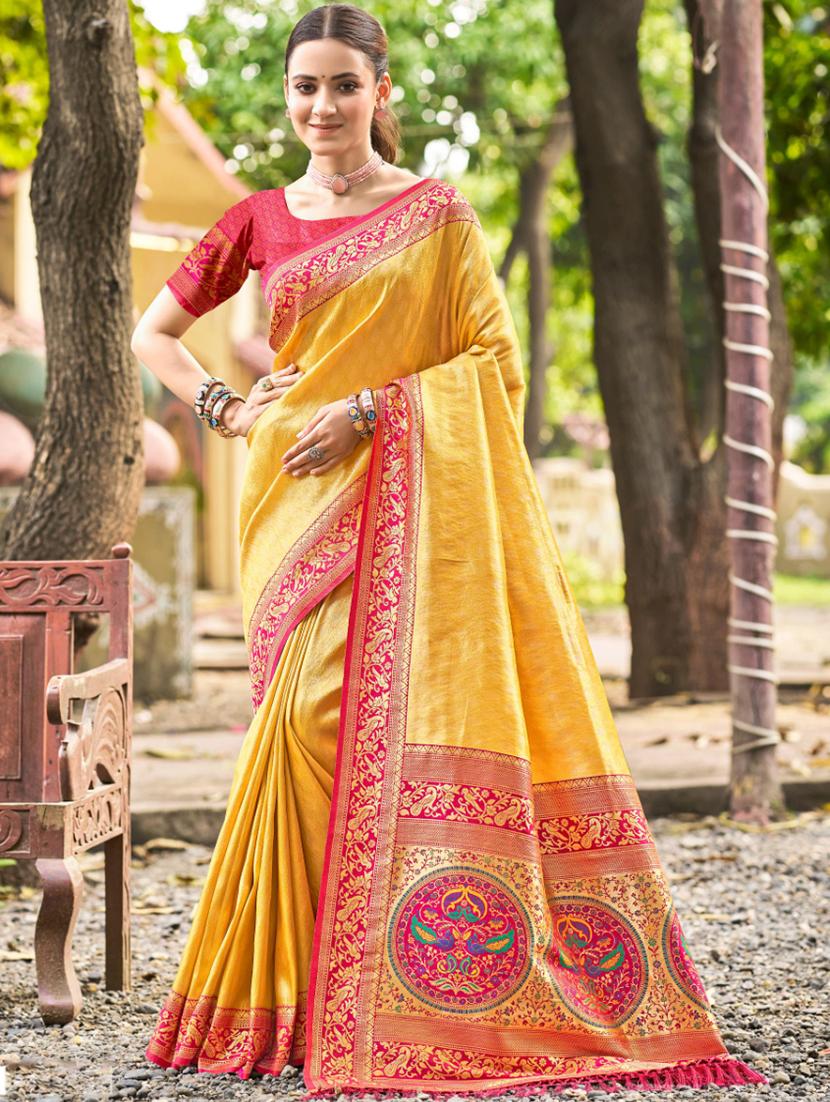 women self design kanjivaram saree with blouse - 22053728 -  Zoom Image - 0