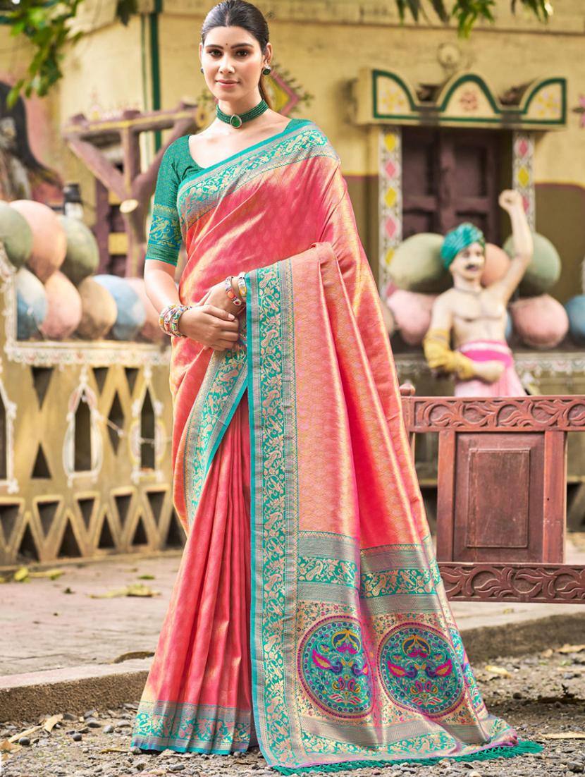 women self design kanjivaram saree with blouse - 22053729 -  Zoom Image - 0