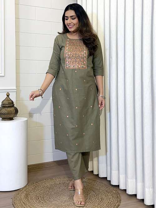 women embroidered three quarter sleeve kurta palazzo with dupatta set - 22053762 - Standard Image - 0
