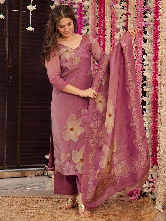 women floral three quarter sleeve kurta pant with dupatta set - 22053792 -  Standard Image - 5