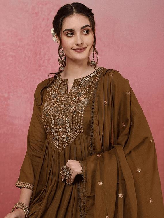 olive viscose straight kurta - 22053797 - Standard Image - 5