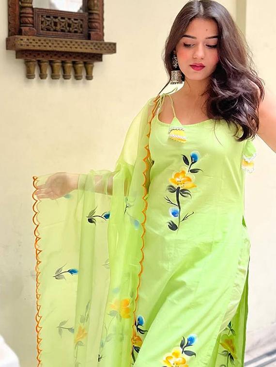lemon sherbet viscose straight kurta - 22053807 - Standard Image - 5