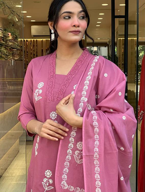 pink cotton straight kurta - 22053815 - Standard Image - 5