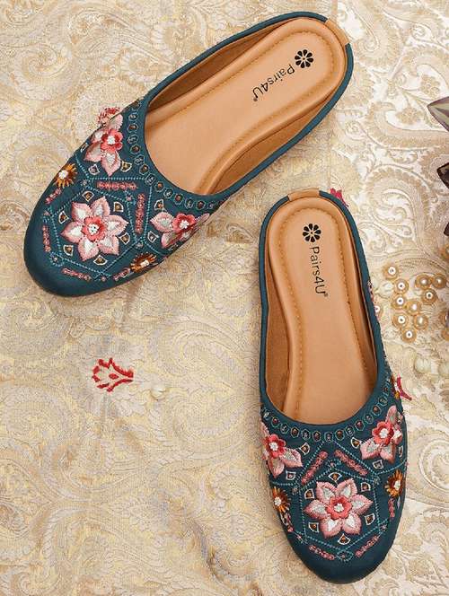 women embroidered slip on juti - 22053830 - Standard Image - 0