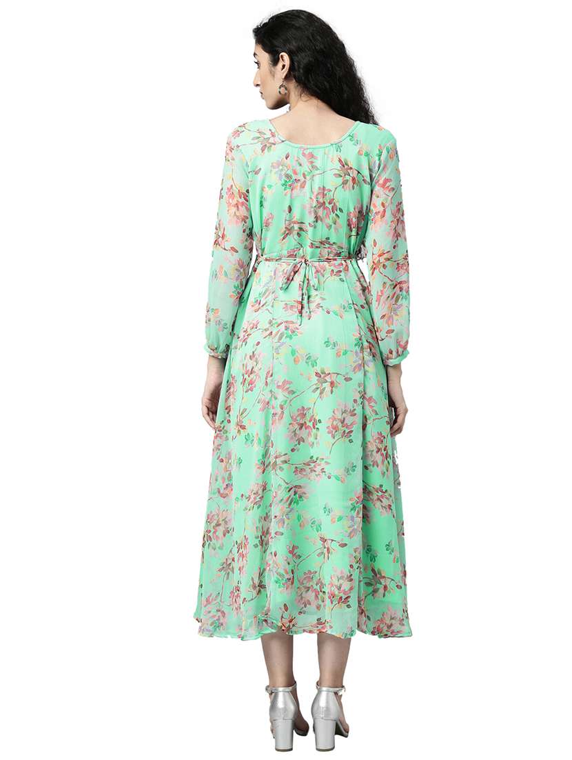 women floral print long sleeve fit & flare dress - 22053917 -  Standard Image - 3