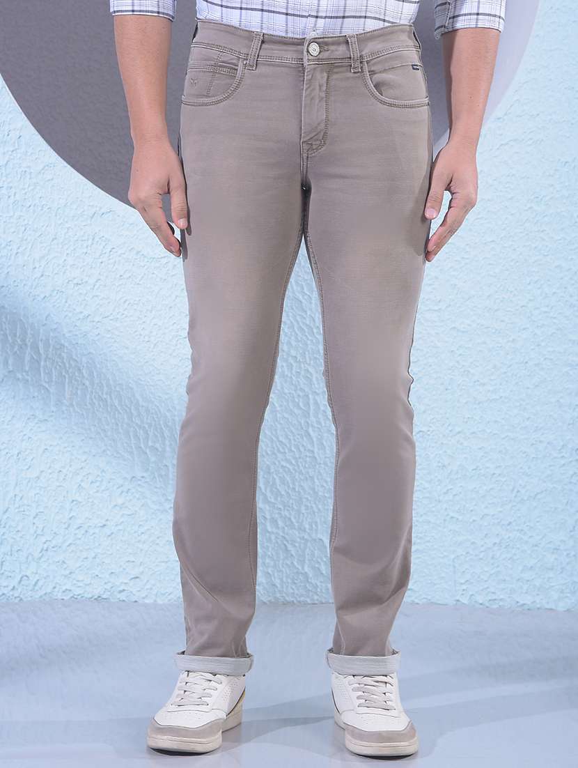men solid mid rise slim fit jeans 