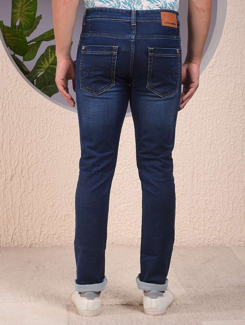 men solid mid rise slim fit jeans - 22053920 - Standard Image - 3