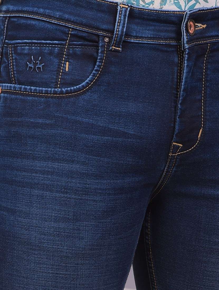 men solid mid rise slim fit jeans - 22053920 - Standard Image - 5