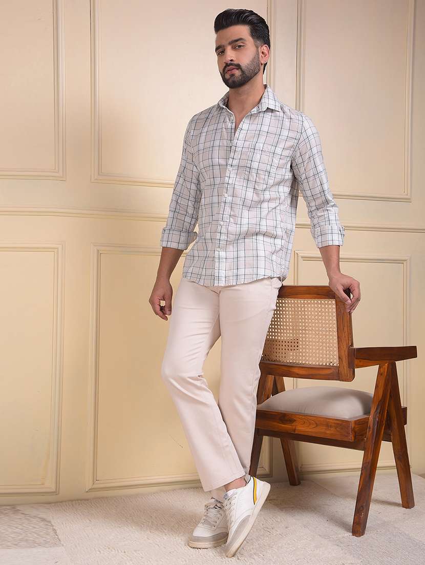 men checkered collared long sleeve regular fit shirt - 22053929 -  Standard Image - 5