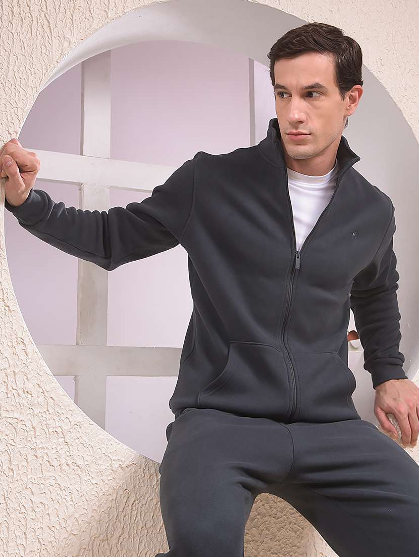 men solid long sleeve regular fit sweatshirt