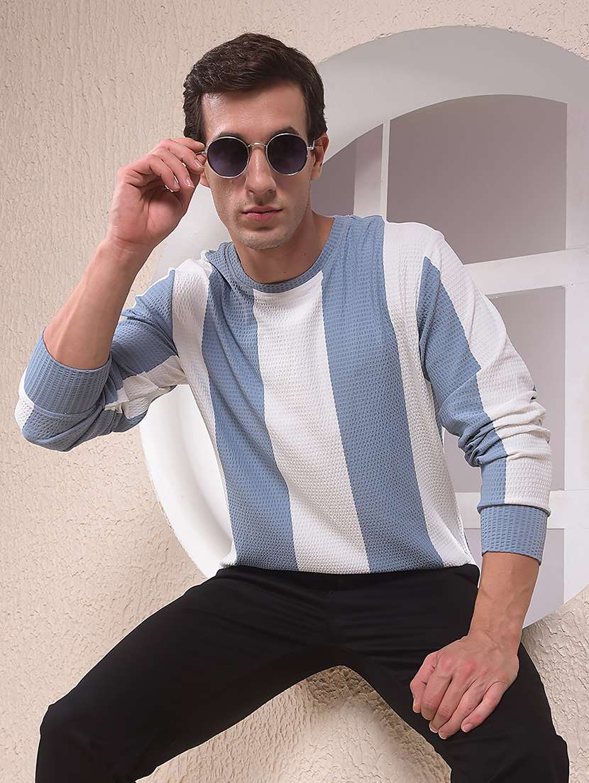 men striped long sleeve regular fit sweatshirt - 22053938 - Zoom Image - 0