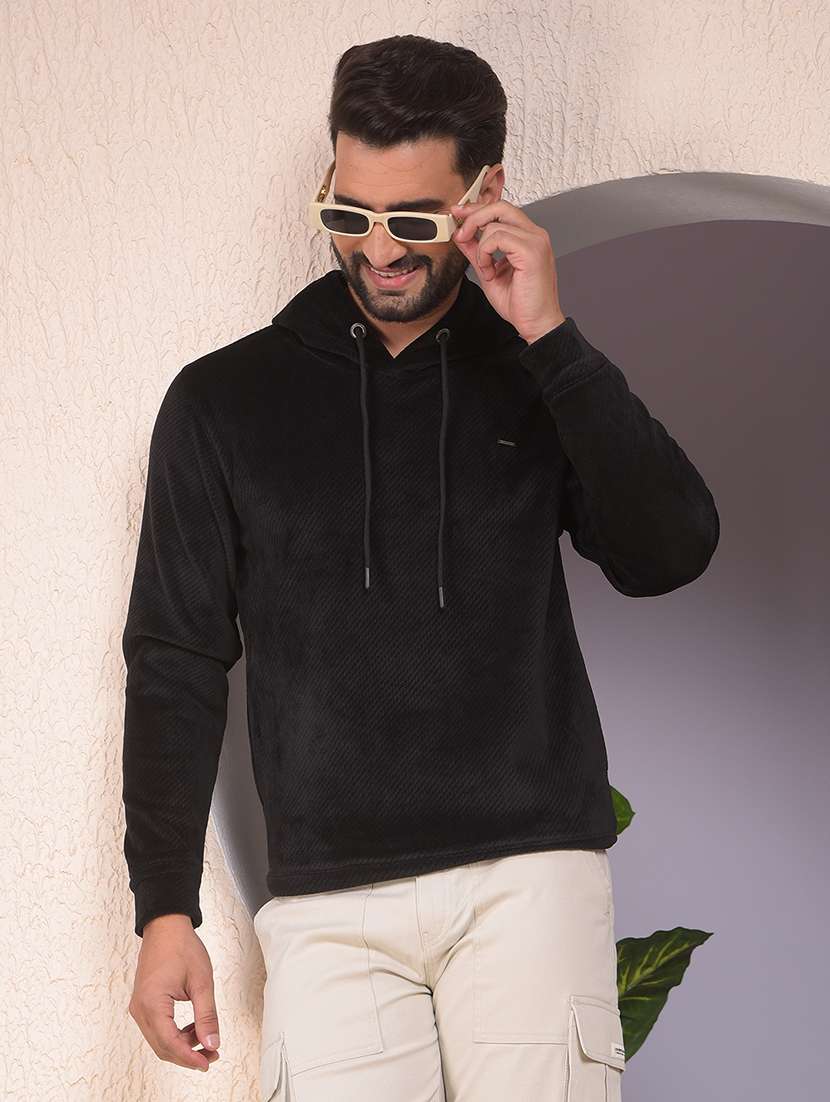 men self design long sleeve regular fit sweatshirt