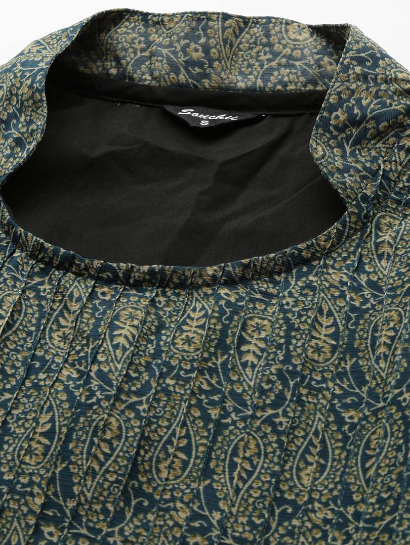 women printed puff sleeve tiered dress - 22053946 -  Standard Image - 5