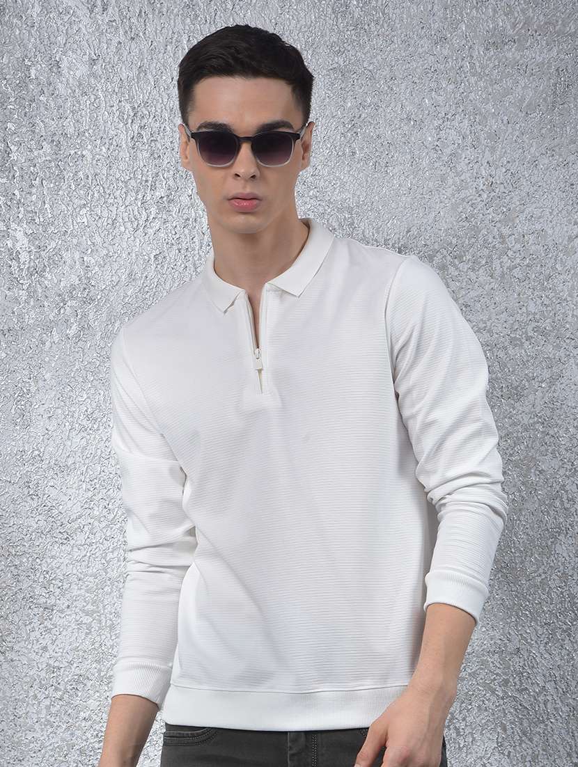 men solid long sleeve regular fit sweatshirt