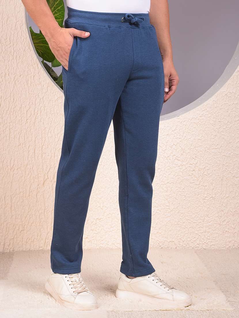 men solid mid rise full length track pant - 22053978 -  Standard Image - 3