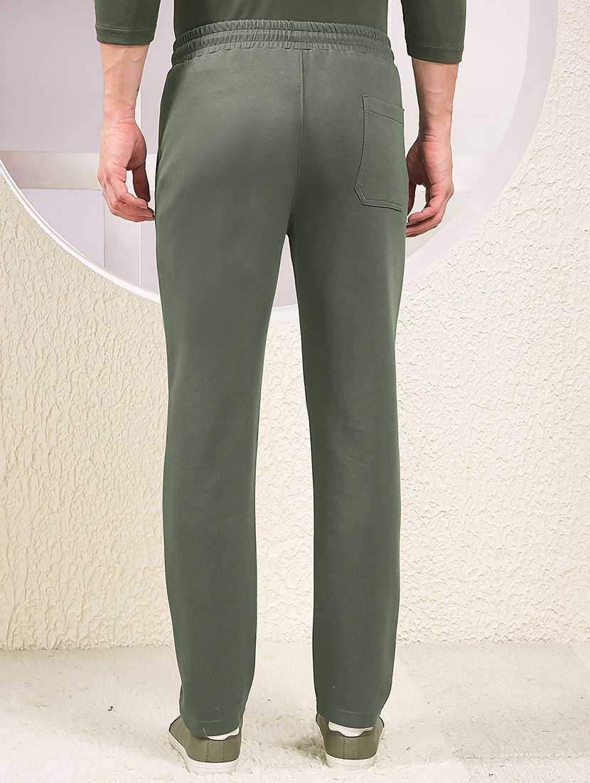 men solid mid rise full length track pant - 22053980 -  Standard Image - 3
