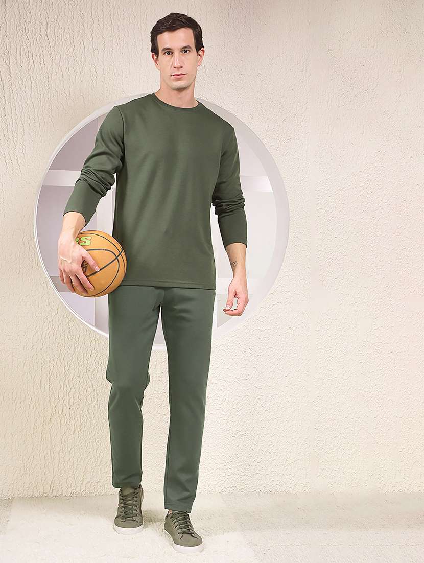 men solid mid rise full length track pant - 22053980 -  Standard Image - 5