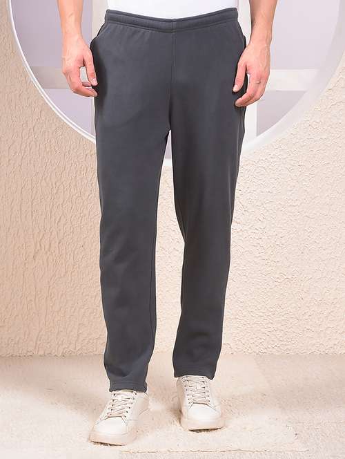 men solid mid rise full length track pant - 22053984 -  Standard Image - 0