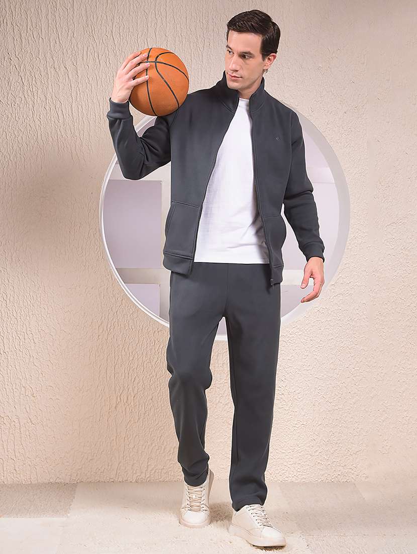 men solid mid rise full length track pant - 22053984 -  Standard Image - 3