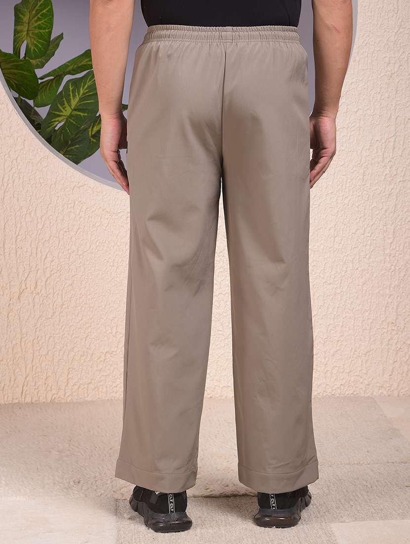 men solid mid rise full length track pant - 22053990 -  Standard Image - 3