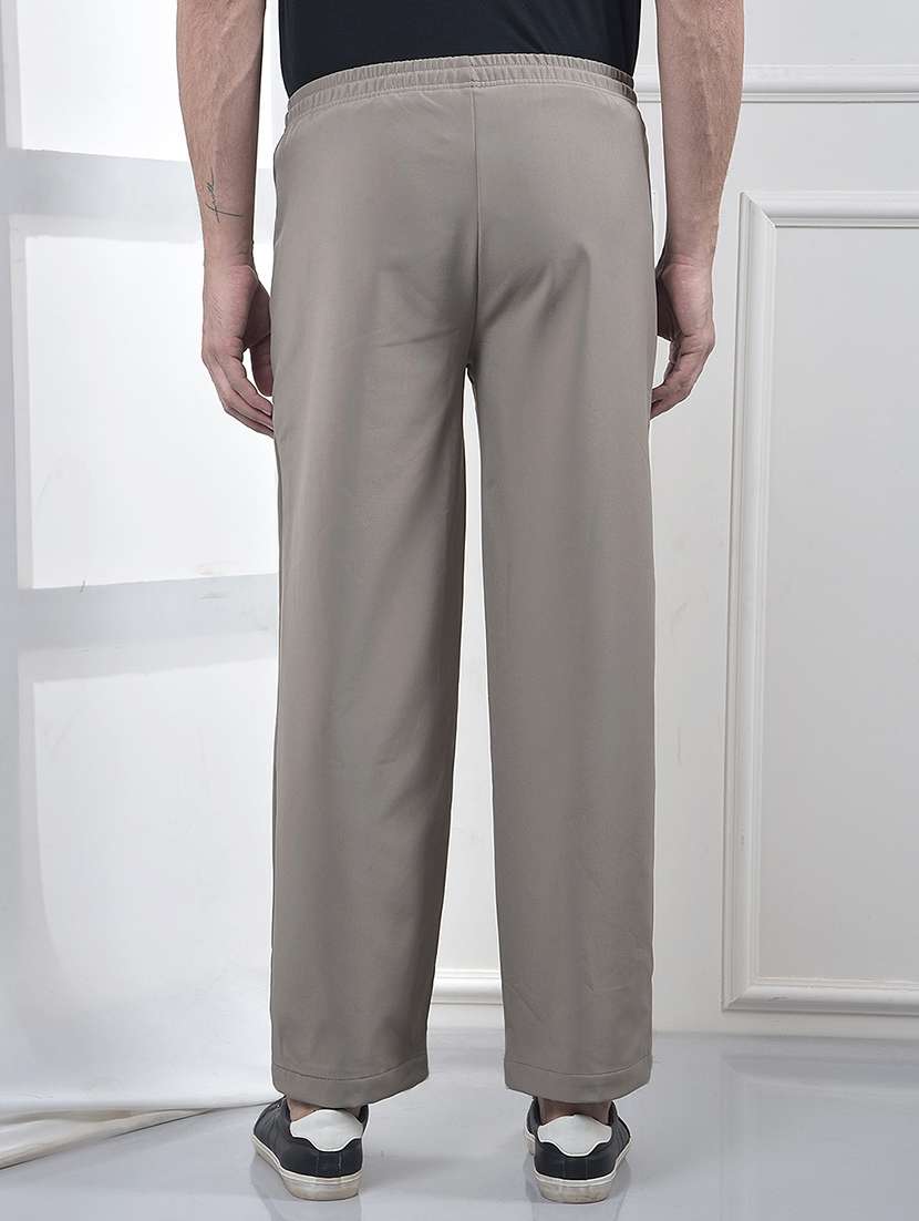 men solid mid rise full length track pant - 22053990 -  Standard Image - 3