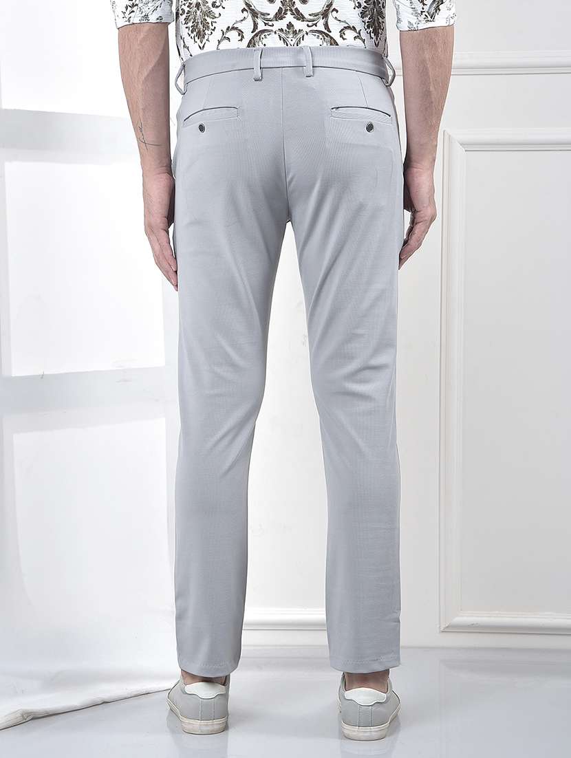 men solid mid rise flat front casual chinos  - 22053991 -  Standard Image - 3