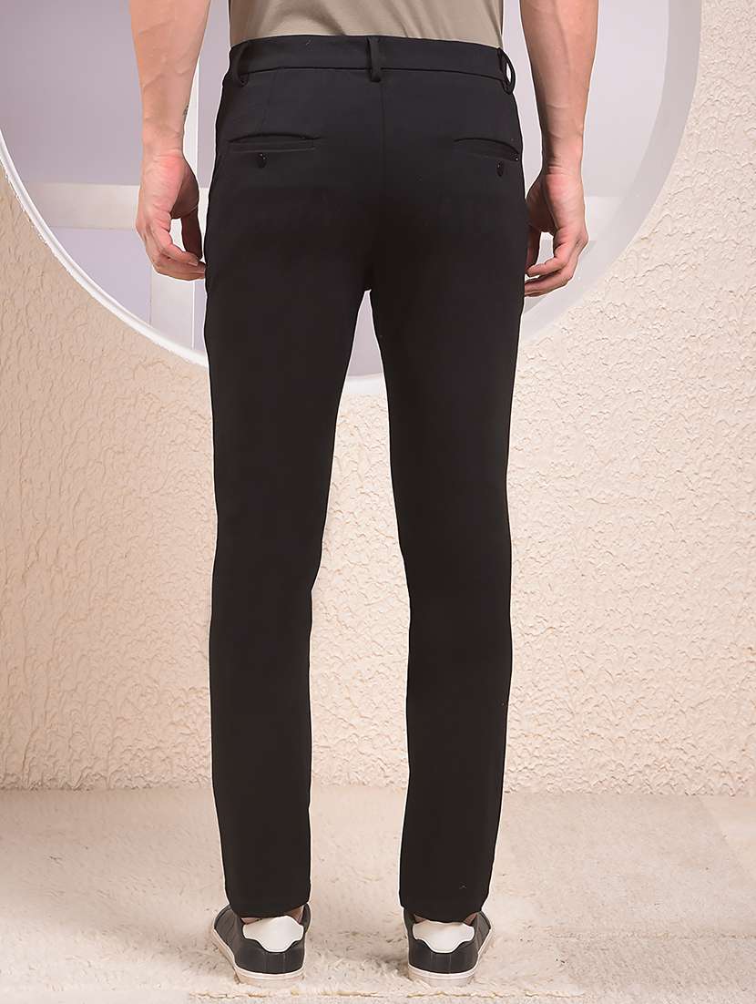 men solid mid rise flat front casual chinos  - 22053994 -  Standard Image - 3