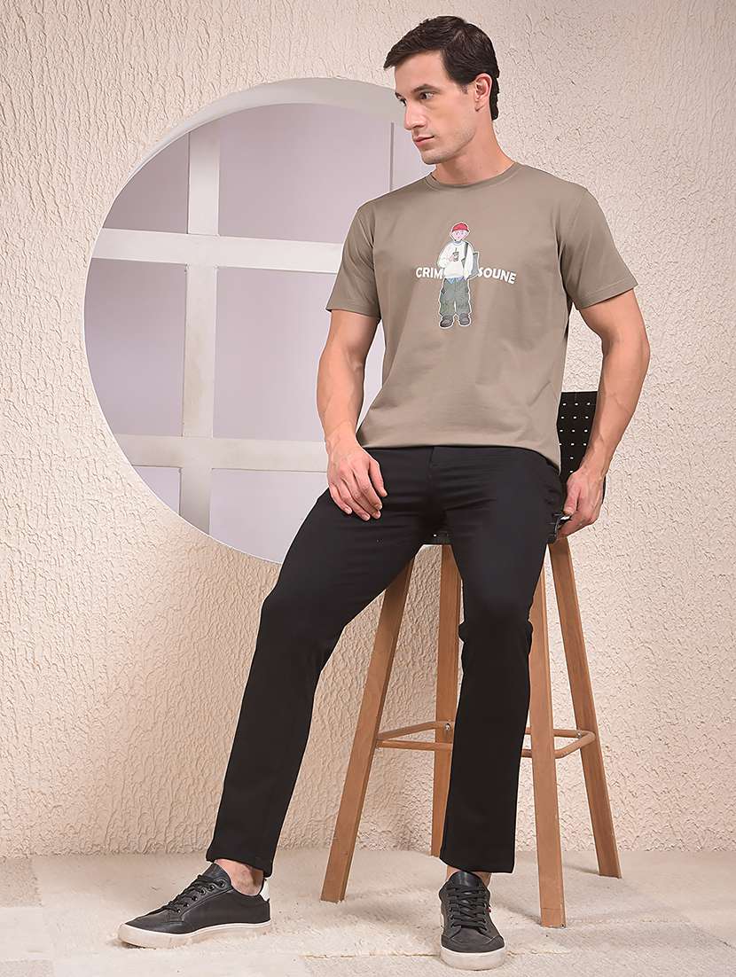 men solid mid rise flat front casual chinos  - 22053994 -  Standard Image - 5