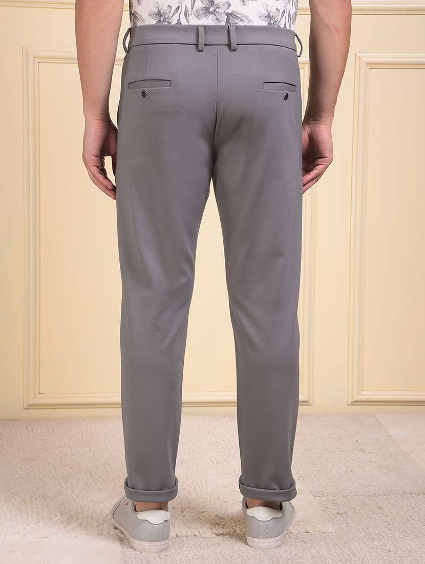 men solid mid rise flat front casual chinos  - 22053995 -  Standard Image - 3