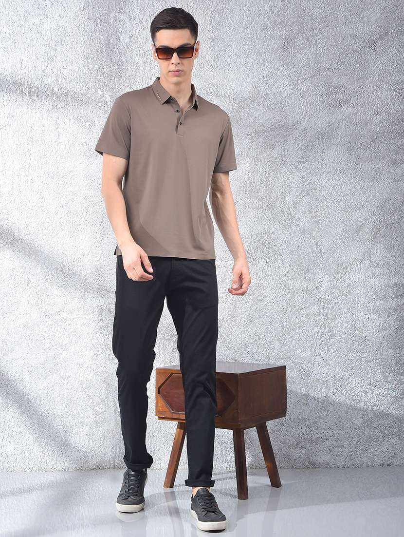 men solid mid rise flat front casual chinos  - 22054006 -  Standard Image - 5